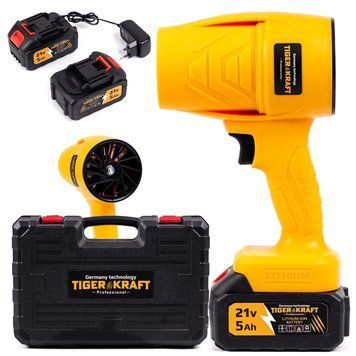 Безщіткова акумуляторна повітродувка TigerKraft WIND20 PRO (21V, 5Ah) Вітродуйка Тайгеркрафт з 2 АКБ в кейсі для дому WIND20 PRO фото