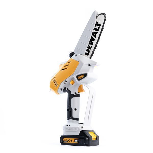 Мини-пила аккумуляторная цепная DeWalt DCM2000 (24V 5Ah, шина 15см) АКБ бесщеточная пила Деволт для древесины 69662 фото