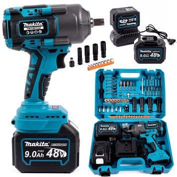 Ударний акумуляторний гайковерт Makita TW1001GZ 1000Hm (48V 9Ah) Гайковерт безщітковий Макіта з набором насадок 77746 фото