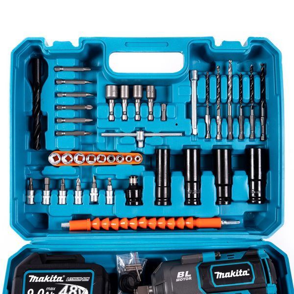 Ударний акумуляторний гайковерт Makita TW1001GZ 1000Hm (48V 9Ah) Гайковерт безщітковий Макіта з набором насадок 77746 фото