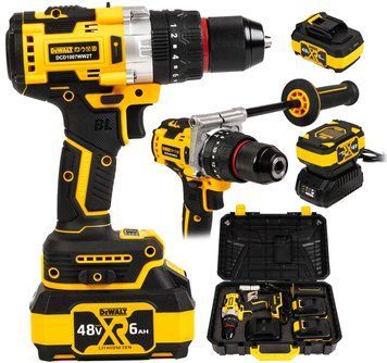 Акумуляторний шуруповерт з ручкою DeWalt DCD1007WW2T (48V, 6Ah) Безщітковий дриль-шуруповерт Деволт 13мм 777115 фото