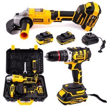 Набір DeWalt 2в1 акумуляторний безщітковий (Шуруповерт DCD709M2T та Болгарка DCG509NT) Набір Деволт 48V з LED екраном 2662766092 фото