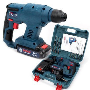 АКБ перфоратор BOSCH GBH 36V-Li Compact (36V 5Ah) Перфоратор Бош професійний + 2 АКБ та свердла в комплекті 1867387294 фото