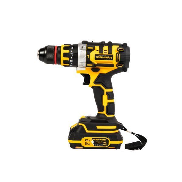 Акумуляторний ударний шуруповерт TigerKraft GX13 PRO (21V, 5Ah, 13мм) Безщітковий шуруповерт ТайгерКрафт + набір оснастки GX13 PRO KIT фото