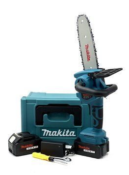 Ланцюгова акумуляторна пила Makita DUC200Z (36V, 6Аh, 20см) Міні-пила Макіта з 2 АКБ для догляду за садом у синьому кейсі 1000666 фото