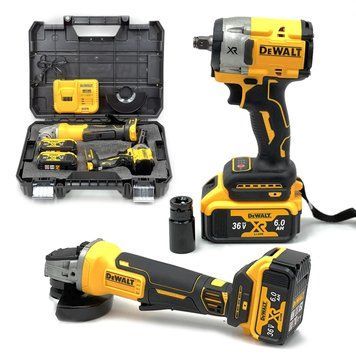 Набір DeWalt 2в1 (Болгарка DCG413 та Гайковерт DCF922) Набір Деволт 2в1 + 2 АКБ по 36V 2443254065 фото