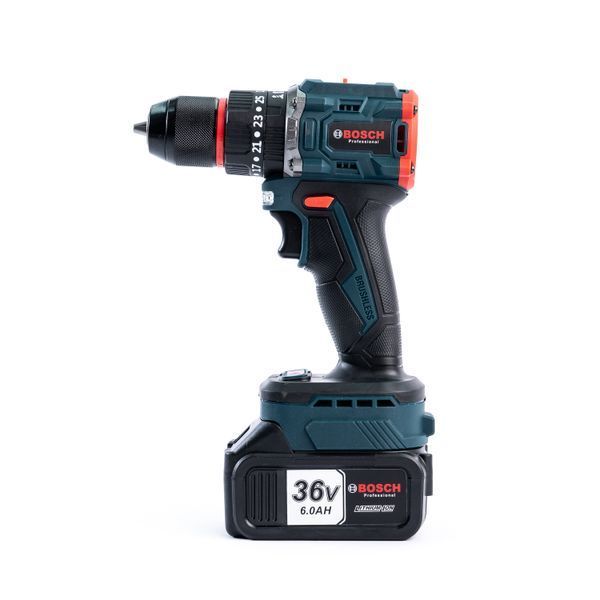 Акумуляторний ударний шуруповерт Bosch GSB186-2li (36V 6Ah) Безщітковий АКБ шуруповерт Бош з насадками в кейсі 77441 фото
