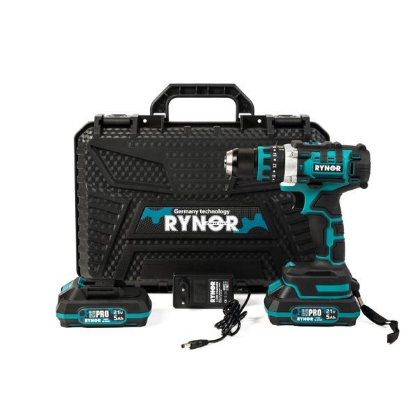Акумуляторний дриль-шуруповерт Rynor ​​MS 10 PRO (21V, 5Ah) Шуруповерт ударний Райнор 10мм + дві АКБ у кейсі MS10 PRO фото