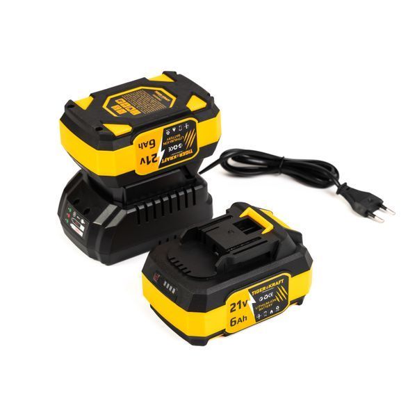 Акумуляторний шуруповерт TigerKraft GX30 PRO (21V, 6Ah, 162Нм) Безщеточний шуруповерт ТайгерКрафт 13мм + ручка GX30 PRO фото