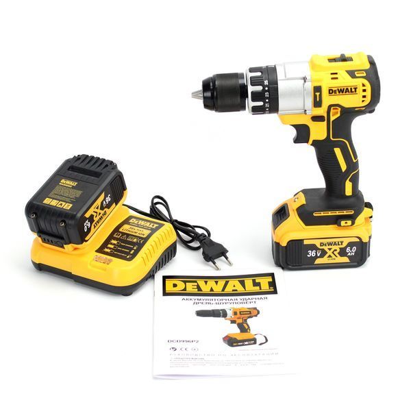Аккумуляторный ударный шуруповерт DeWalt DCD996P2 (36V 6Ah) Дрель-шуруповерт Деволт с патроном 13 мм и 2 АКБ 2443254094 фото