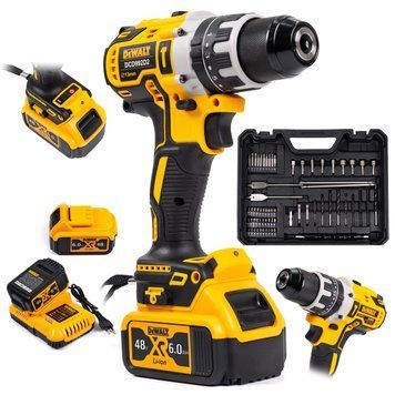 Ударний акумуляторний шуруповерт DeWalt DCD992D2 (48V, 6Ah) АКБ шуруповерт безщітковий Деволт 13 мм + комплект оснастки 77793 фото