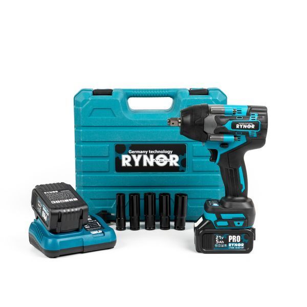 Безщітковий гайковерт Rynor RX995 PRO (21V 5Ah) для коліс та прикипілих гайок │1000 Нм │4 режими│Autostop RX995 PRO фото