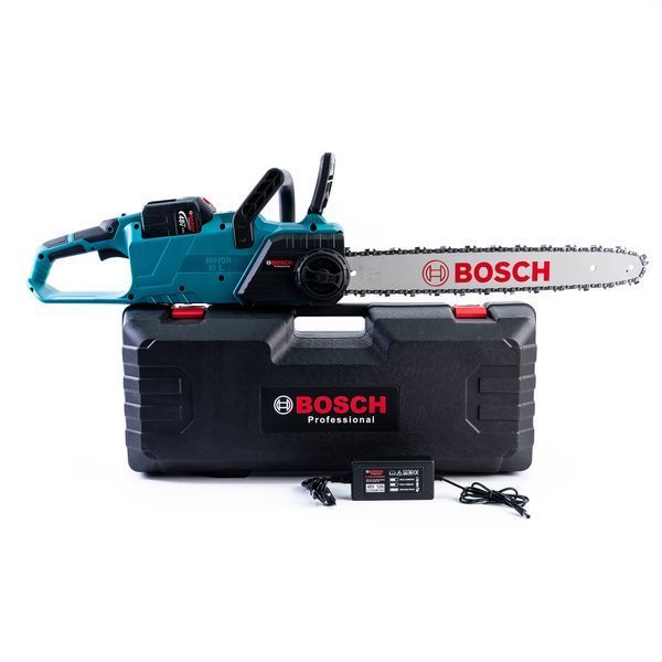 Пила аккумуляторная бесщеточная Bosch GSR340iW (48V 12Ah 45см) Цепная АКБ пила Бош для валки деревьев 77713 фото
