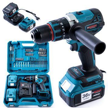 Акумуляторний безщітковий шуруповерт Bosch GSB 36-2LI (36V 6Ah) Ударний шуруповерт Бош з великим набором 2571846919 фото