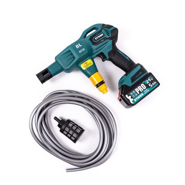 Акумуляторна ручна мийка Rynor ​​RW21 PRO (21V 5Ah) Безщіткова АКБ міні-мийка Райнор 40 бар для будь-яких поверхонь RW 21 PRO фото