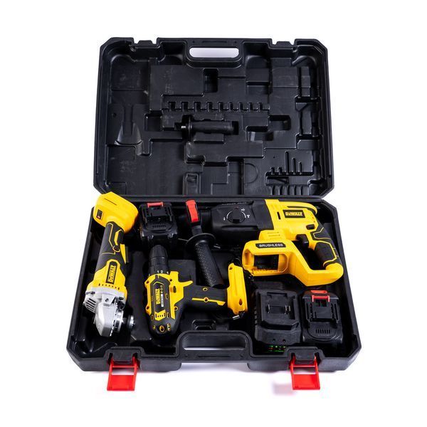 АКБ набор DeWalt 3в1 (Болгарка DCG413 + Перфоратор DCD900B + Шуруповерт DCD791) АКБ набор инструментов Деволт 48V 77729 фото