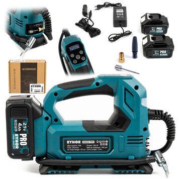 Безщітковий акумуляторний компресор Rynor ​​KW200 PRO (21V, 4Ah) Універсальний компресор Райнор з гібридним живленням KW200 PRO фото