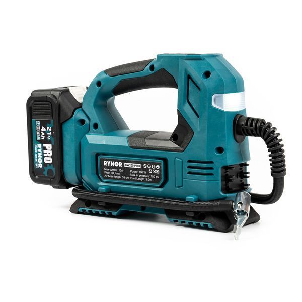 Безщітковий акумуляторний компресор Rynor ​​KW200 PRO (21V, 4Ah) Універсальний компресор Райнор з гібридним живленням KW200 PRO фото