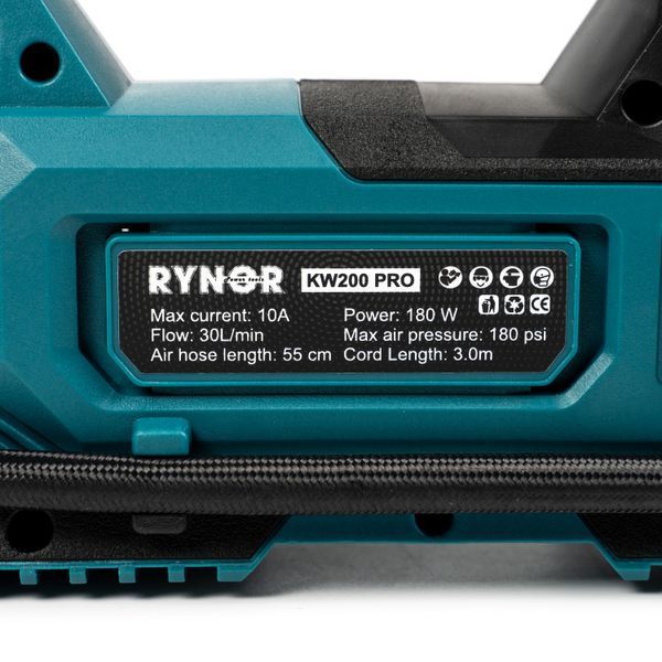 Безщітковий акумуляторний компресор Rynor ​​KW200 PRO (21V, 4Ah) Універсальний компресор Райнор з гібридним живленням KW200 PRO фото