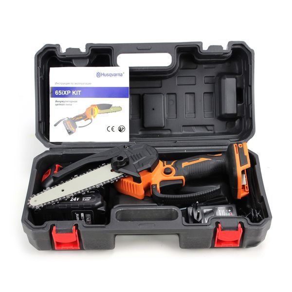 Гілкоріз акумуляторний Husqvarna 65iXP KIT (24V 5Аh) Міні-пила Хускварна з шиною 15 см і 2 АКБ у кейсі 2184073137 фото