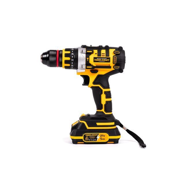 Безщітковий акумуляторний шуруповерт TigerKraft GX13 PRO (21V 5 Ah) Ударний шуруповерт Тайгеркрафт патрон 13мм + 2АКБ GX13 PRO фото