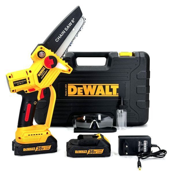 Пила акумуляторна DeWalt DCMPS520P1 (36V 5Ah) Безщіткова АКБ міні-пила Деволт з шиною 15 см 35413 фото