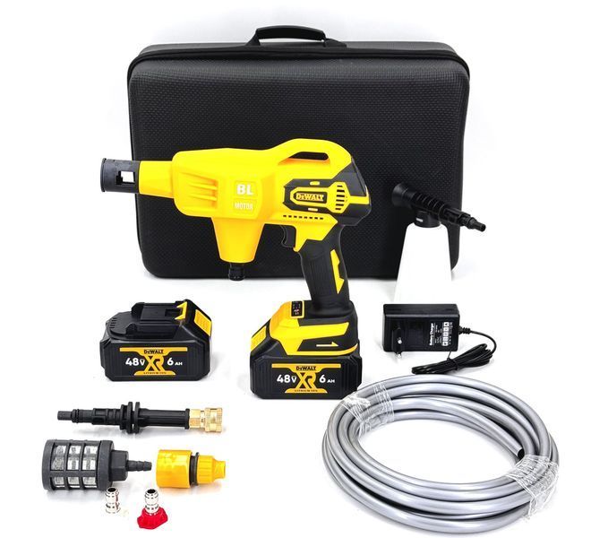Безщіткова акумуляторна автомийка DeWalt DXPW028N (48V 6Ah 40 бар) Ручна АКБ мийка Деволт з насадками 2443254150 фото