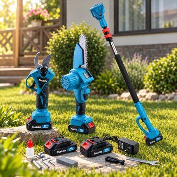 Набір для обрізки дерев Makita 3в1│Акумуляторна пила 15 см + секатор 30 мм + телескопічна штанга 3 м│2 АКБ (36V 5Ah) 152312 фото