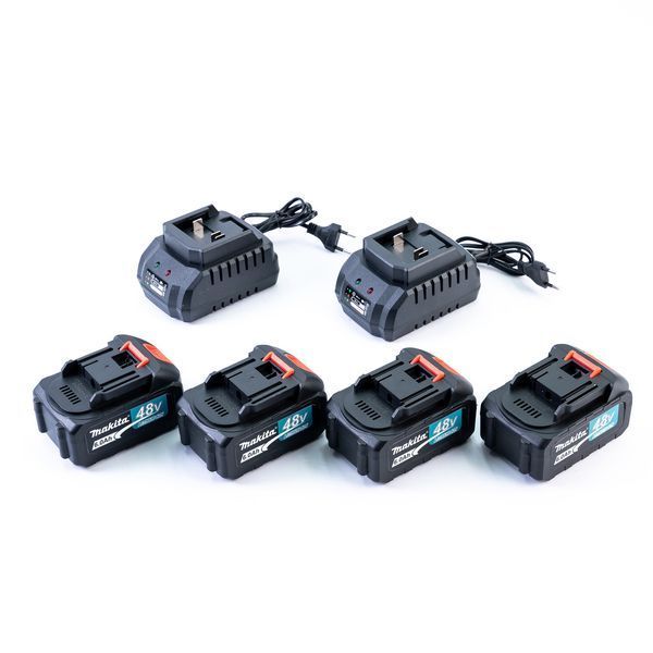 Акумуляторна безщіткова пила Makita DUC450Z (48V 6Ah шина 40см) Пила Макіта з 4 АКБ для заготівлі дров 554125 фото