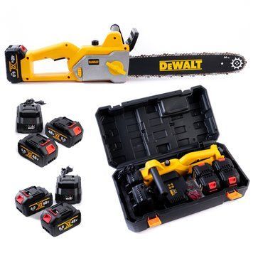 Пила безщіткова акумуляторна DeWalt DCM450N (48V 6Ah) Пила Деволт ланцюгова з 4 АКБ та шиною 40см для дров 77710 фото