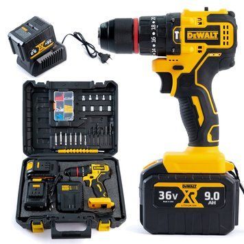 Ударний акумуляторний шуруповерт DeWalt DCD850P2T (36V 9Ah) Безщітковий шуруповерт Деволт з комплектом насадок 2457181076 фото