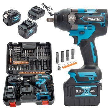 Гайковерт акумуляторний Makita TW002GZ 1000Hm (48V 9Ah) Ударний безщітковий гайковерт Макіта з великим набором 115566 фото