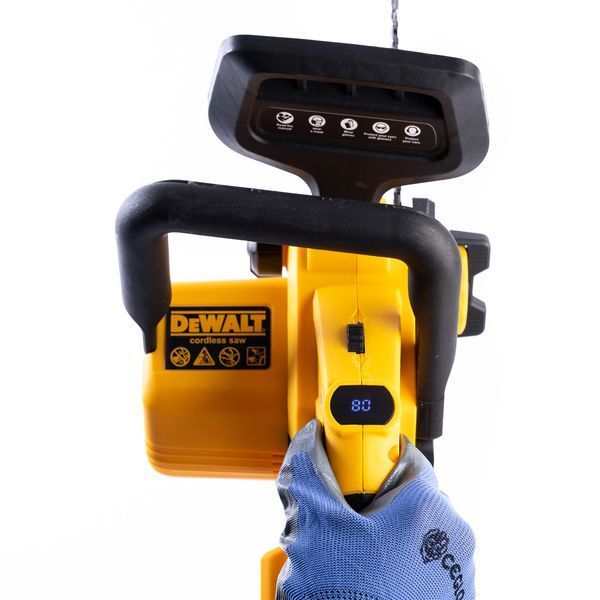 Бесщеточная аккумуляторная пила DeWalt DCM565N (48V 6Ah 30см) АКБ пила Деволт с автоматической системой смазки 77719 фото