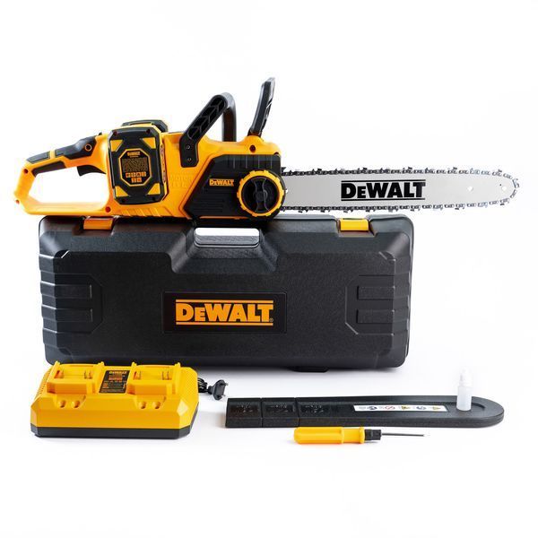 Бесщеточная аккумуляторная пила DeWalt DCM575N (36V 6Ah) Цепная пила Деволт 40 см с двумя АКБ для распила бревен 26215 фото