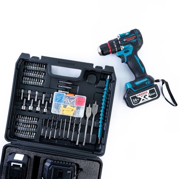 Дриль-шуруповерт акумуляторний Bosch GSR-110li PRO (36V 6Ah) Безщітковий ударний шуруповерт Бош з комплектом насадок 564232 фото