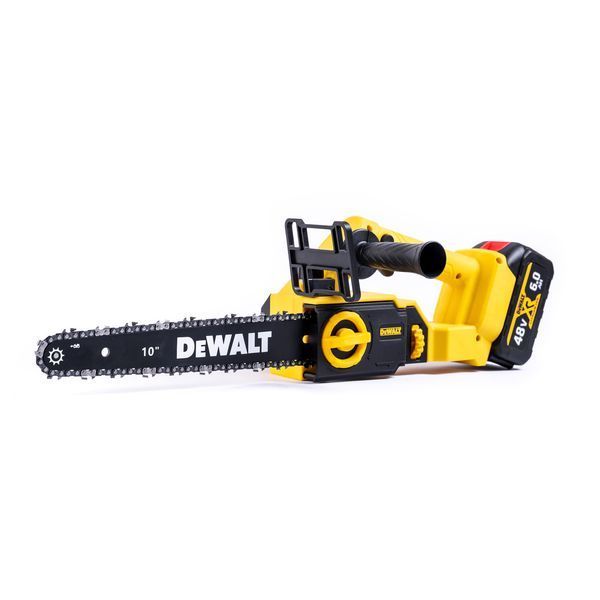 Бесщеточная аккумуляторная пила DeWalt DCM301N (48V 6Ah 25см) Цепная пила Деволт с 2 АКБ для древесины 77726 фото