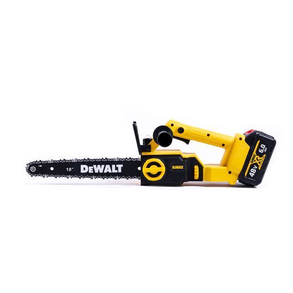 Бесщеточная аккумуляторная пила DeWalt DCM301N (48V 6Ah 25см) Цепная пила Деволт с 2 АКБ для древесины 77726 фото