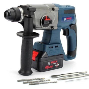 Акумуляторний перфоратор BOSCH GBH 48V-EC Professional (48V 6Ah) АКБ перфоратор Бош з набором оснастки в кейсі 1830207457 фото