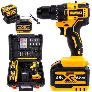 Шуруповерт акумуляторний ударний DeWalt DCD896P2T (48V 9Ah) Шуруповерт безщітковий Деволт з набором насадок 77743 фото