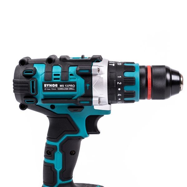 Шуруповерт акумуляторний Rynor ​​MS13 PRO (21V, 5Ah, патрон 13мм) Дриль-шуруповерт 96 Нм ударний Райнор з кейсом та 2 АКБ MS 13 PRO фото